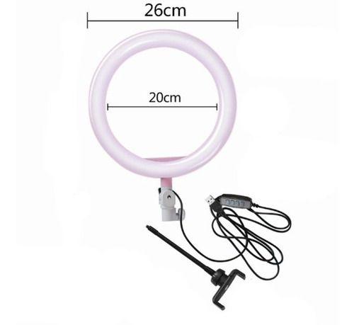 Imagem de Iluminador Ring Light Portátil 26cm 10in Com Tres Cores