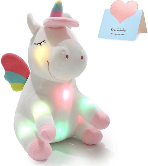 Imagem de Ilumine Unicórnio Soft Llush Toy Led Stuffed Animals com Col