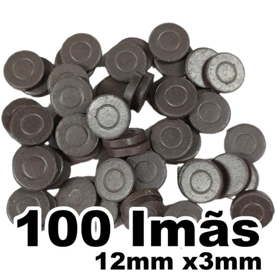 Imã Circular 12x3mm - Kit 100 Unidades Menor preço em Imã Circular 12x3mm - Kit 100 Unidades