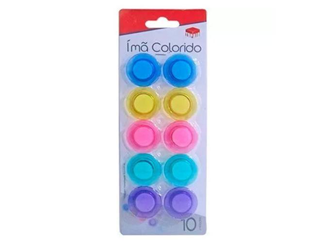 Imagem de Ima Com 10 Peças Redondo Colorido