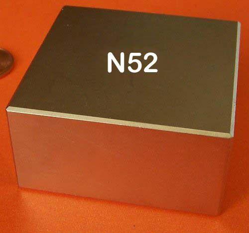 Imagem de Imã De Neodímio N52 - 50,8mm X 50,8mm X 25,4mm - Super Forte