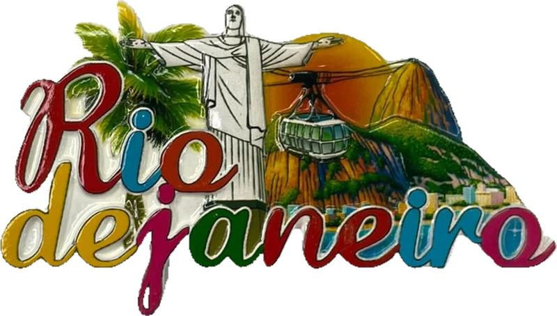 Imagem de Imã Geladeira Em Resina  Lembrança Rio De Janeiro Cristo Redentor Souvenir