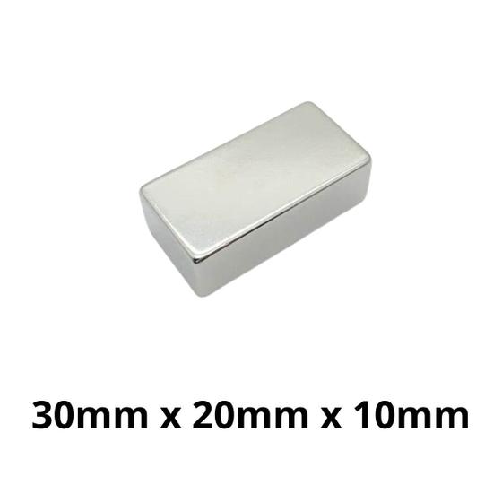 Imagem de Imã Neodímio Bloco Magnético N42 30 x 20 x 10 mm Super Forte Potente