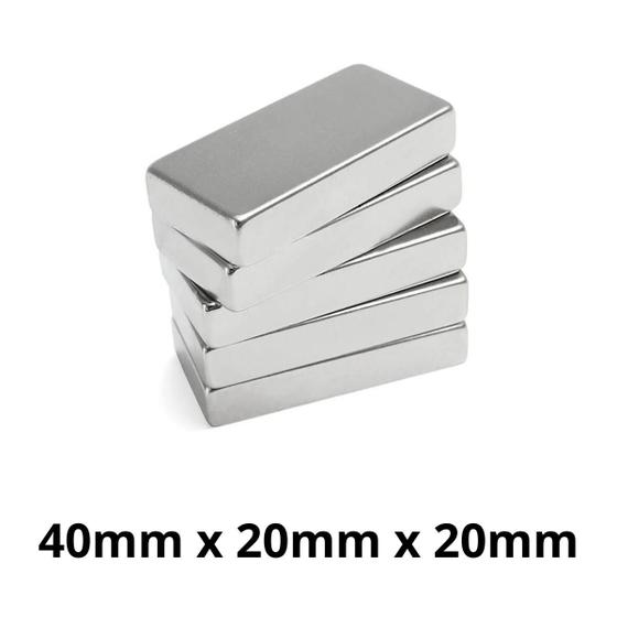 Imagem de  Imã Neodímio Bloco Magnético N52 40 x 20 x 20 mm Super Forte Potente