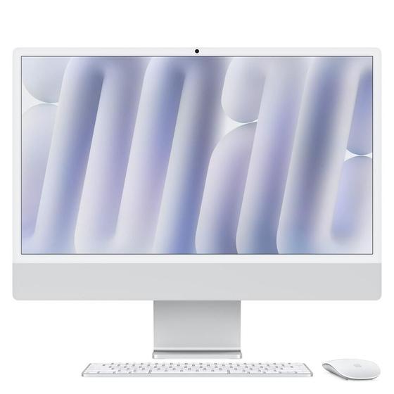 Imagem de iMac 24", M4, CPU 8 núcleos e GPU 8 núcleos, Memória Unificada 16GB, 256GB SSD - Prateado