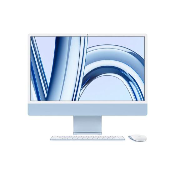 Imagem de iMac Apple Tela Retina 24" 4.5K, Chip M3, CPU 8 Núcleos GPU 10 Núcleos, SSD 512GB, Azul - MQRR3BZ/A