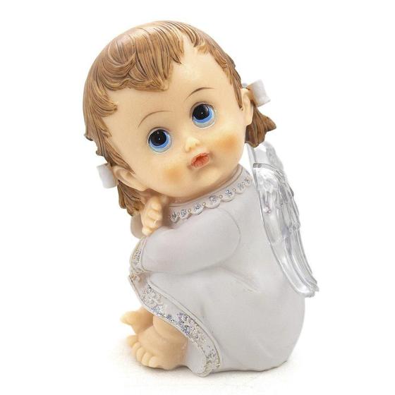 Imagem de Imagem Anjo Da Guarda Branco Com Led Importado Resina 12 Cm