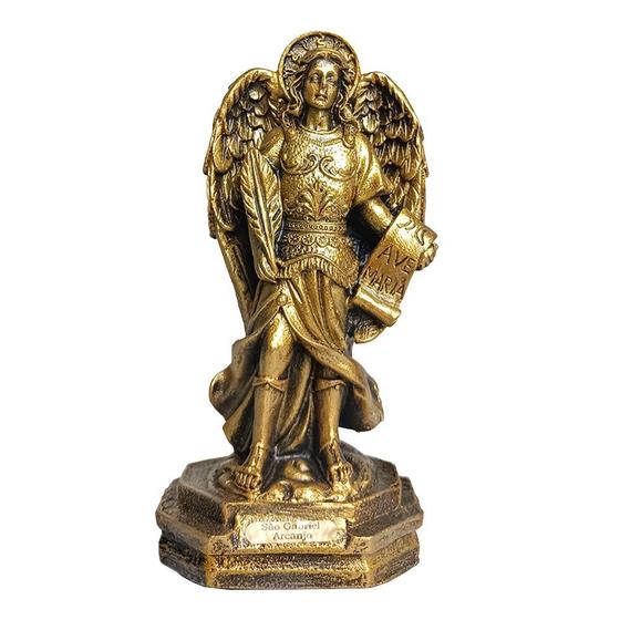 Imagem de Imagem Arcanjo São Gabriel Resina com Pintura Bronze 15 cm