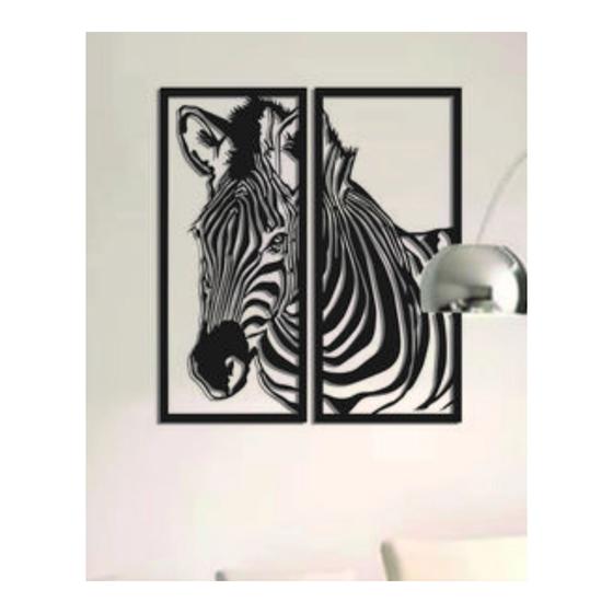 Imagem de Imagem decorativa feita à mão Zebra 3mm MDF Madeira 20cm x 40cm