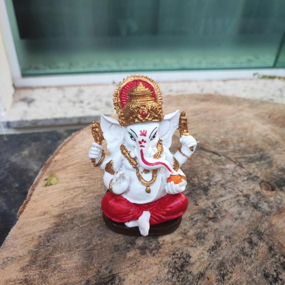 Imagem de Imagem Estátua Deus Hindu Ganesha Elefante Colorido Resina