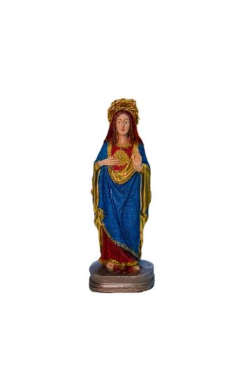 Imagem de Imagem Estatueta Imaculada Sagrado Coração Maria 15cm Resina