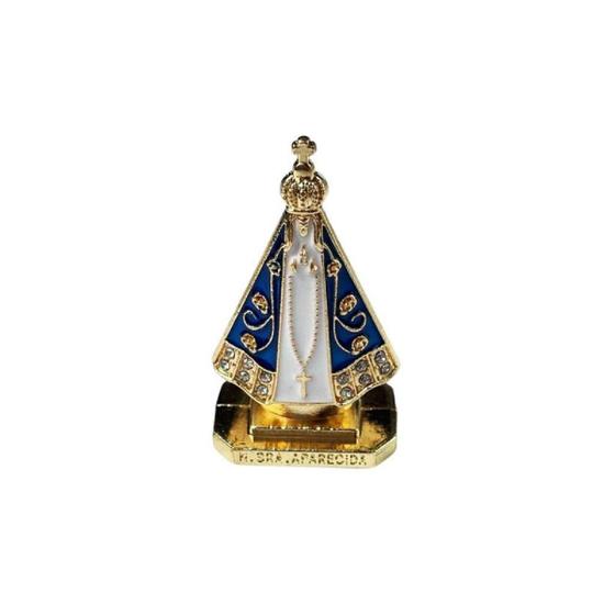 Imagem de Imagem mini nossa senhora aparecida branco para carro 5 cm