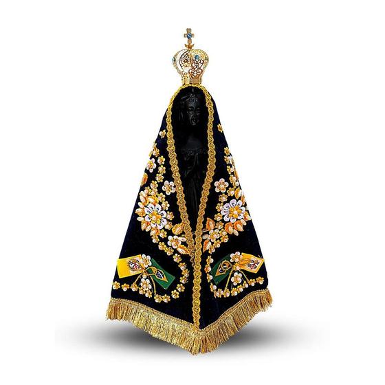 Imagem de Imagem N Senhora Aparecida Em Resina Com Manto E Coroa 30cm