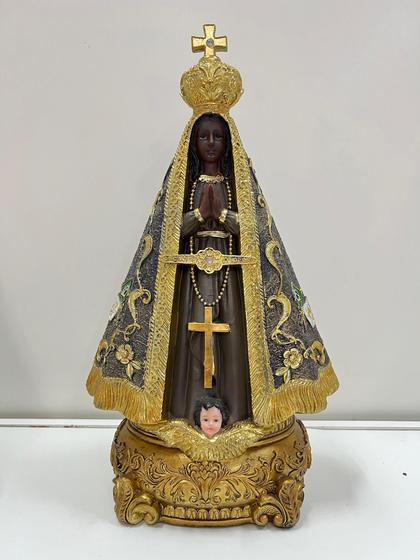 Imagem de Imagem Nossa Senhora Aparecida 40cm Resina Italiana com dourado