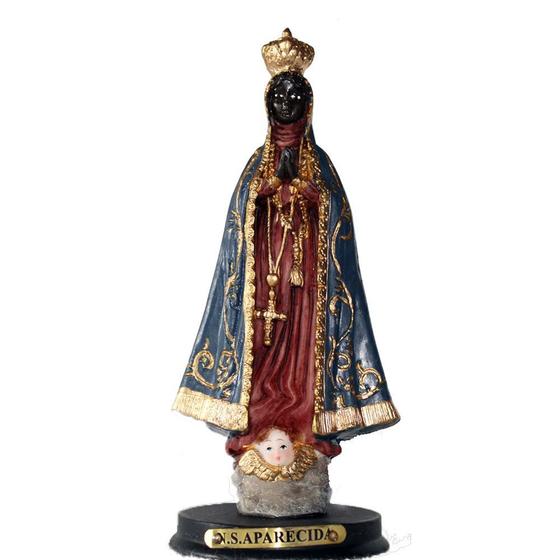 Imagem de Imagem Nossa Senhora Aparecida Coroa Dourada em Resina 15cm