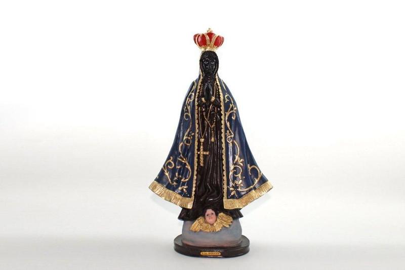 Imagem de Imagem Nossa Senhora Aparecida Coroa Vermelha Resina 45 Cm