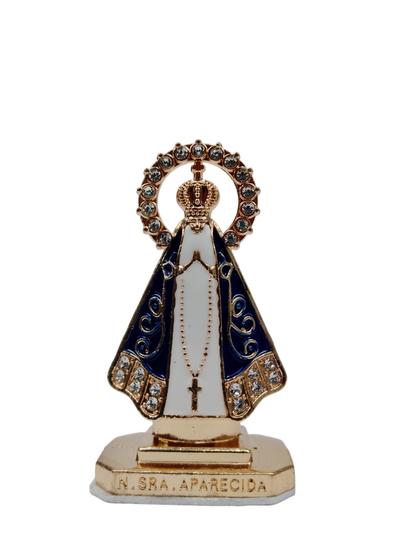 Imagem de Imagem Nossa Senhora Aparecida Miniatura Dourada Com Dupla Face Ref:182