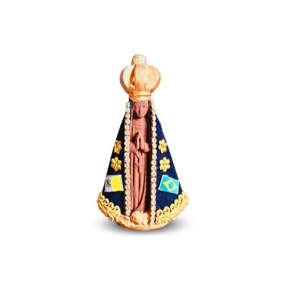 Imagem de Imagem Nossa Senhora Aparecida Miniatura Para Lembrança 10cm Manto Azul