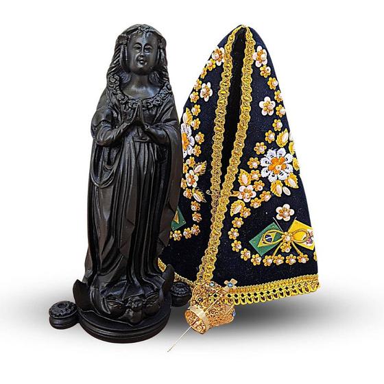 Imagem de Imagem Nossa Senhora Aparecida Resina Com Manto E Coroa 25cm