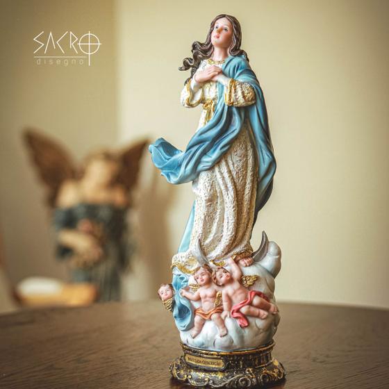 Imagem Nossa Senhora da Imaculada Conceição Importada 30cm - Salvatore Imagem de Imagem Nossa Senhora da Imaculada Conceição Importada 30cm