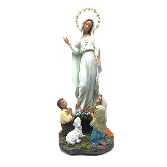 Imagem de Imagem Nossa Senhora de Fátima com Três Pastorinhos Resina 30 cm