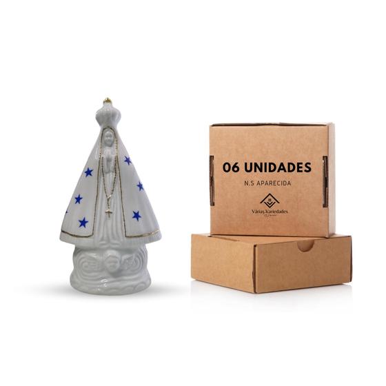 Imagem de Imagem Nossa Sra Aparecida Estrela Kit 6 Esculturas Católicas Porcelana 18 Cm - VÁRIAS VARIEDADES