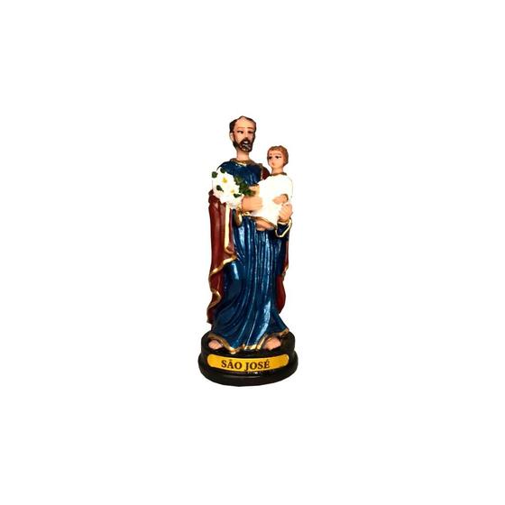 Imagem de Imagem Sacra Em Resina De São José Com Menino Jesus No Colo E Lírio Nas Mãos