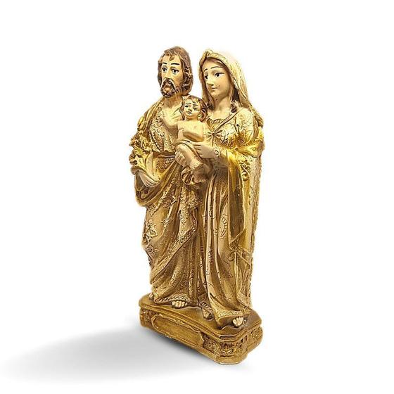 Imagem de Imagem Sagrada Familia 20cm Pequena Envelhecida Em Gesso