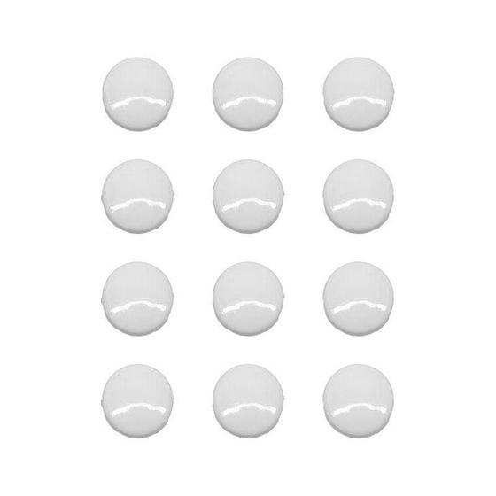 Imagem de Imãs Enfeite De Geladeira E Painel Botão Branco 12 Unidades