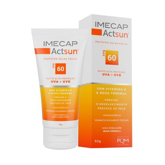 Imagem de Imecap Actsun Protetor Solar Facial FPS60 Sem Cor 50g