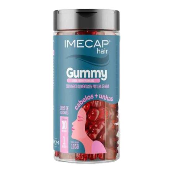Imagem de Imecap Hair Gummy Suplemento Vitamínico Para Cabelos e Unhas Com 30 Gomas - FQM