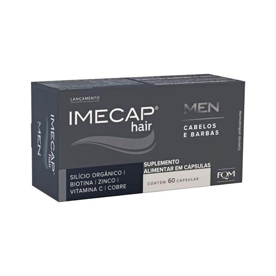 Imagem de Imecap Hair Men 60 Capsulas - Vitaminas Para Cabelos E Barbas Do Homem - Fqm