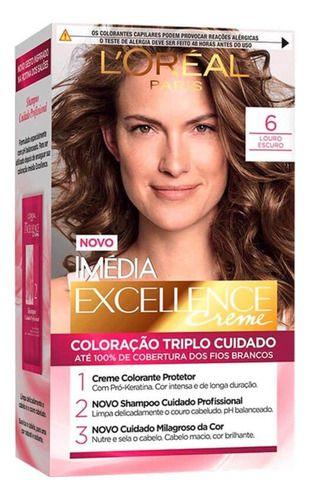 Imagem de Imédia Excellence 6 Louro Escuro Coloração Permanente Tinta Para Cabelos