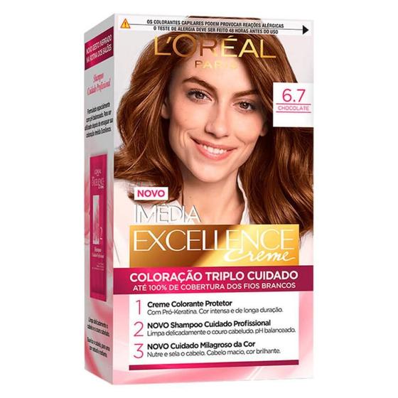 Imagem de Imédia loreal tintura  chocolate puro 6.7