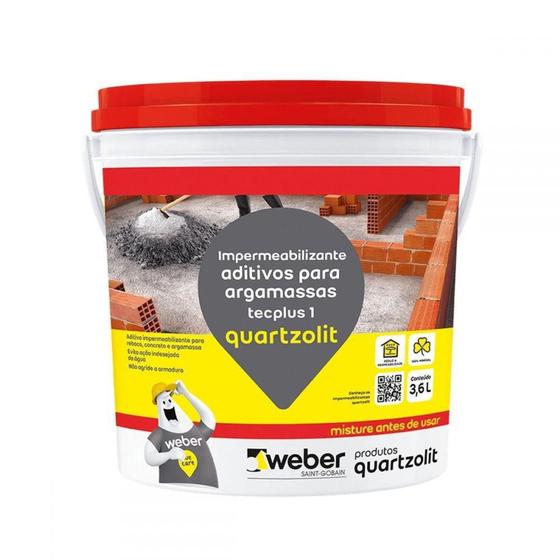 Impermeabilizante Aditivo para Argamassa e Concreto Tecplus 1 18L Quartzolit Menor preço em Impermeabilizante Aditivo para Argamassa e Concreto Tecplus 1 18L Quartzolit