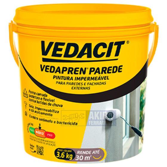 Impermeabilizante Parede Branco Vedapren 3,6kg - Otto Baumgart Menor preço em Impermeabilizante Parede Branco Vedapren 3,6kg - Otto Baumgart
