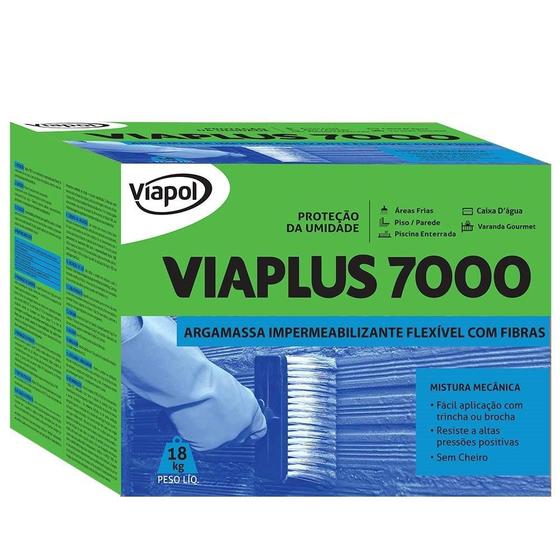 Imagem de Impermeabilizante Viapol Viaplus 7000 Argamassa Flexível com Fibras 18Kg