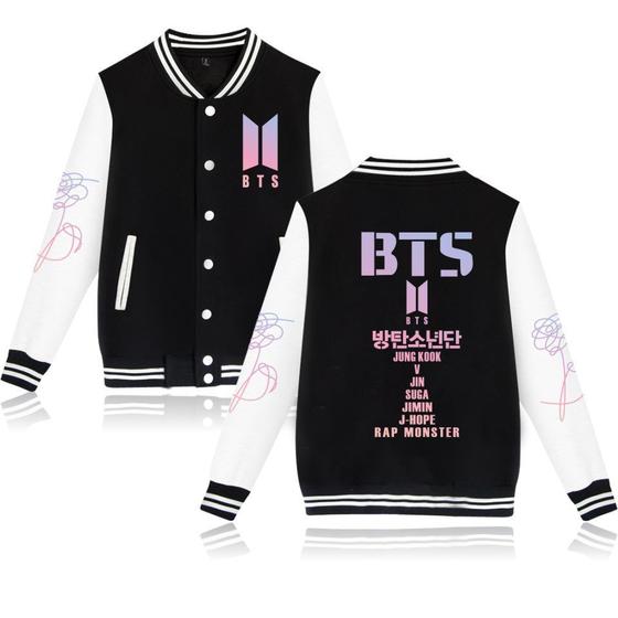 Imagem de Importado BTS Autumn Button Baseball Jersey Jacket S