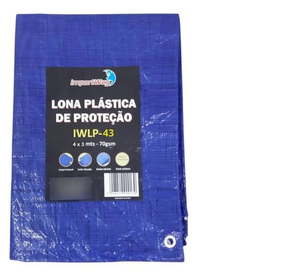 Imagem de IMPORTWAY LONA PLASTICA 70GSM 4 X 3m - AZUL