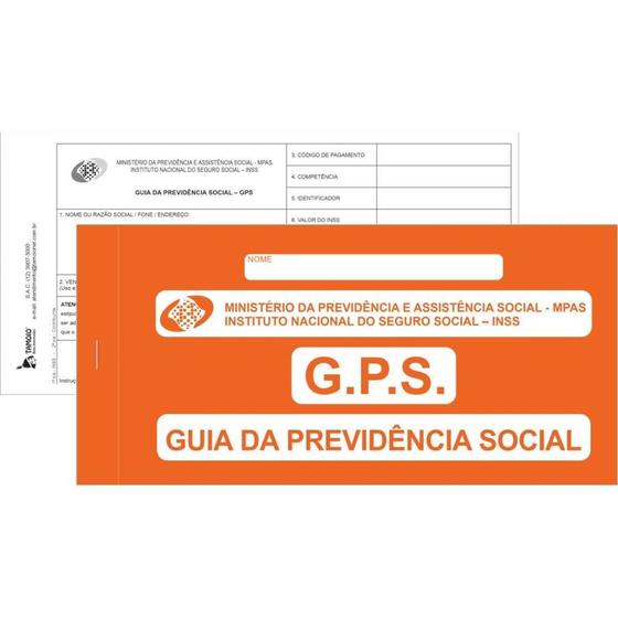 Imagem de Impresso Previdência Social Carnê GPS 12X02 Folhas Pacote com 10