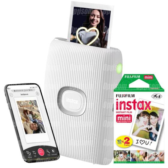 Imagem de Impressora Bluetooth Fujifilm Instax Mini Link 2 Clay White Para Smartphone + 20 Fotos Branca
