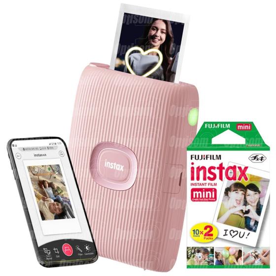 Imagem de Impressora Bluetooth Fujifilm Instax Mini Link 2 Soft Pink Para Smartphone + 20 Fotos