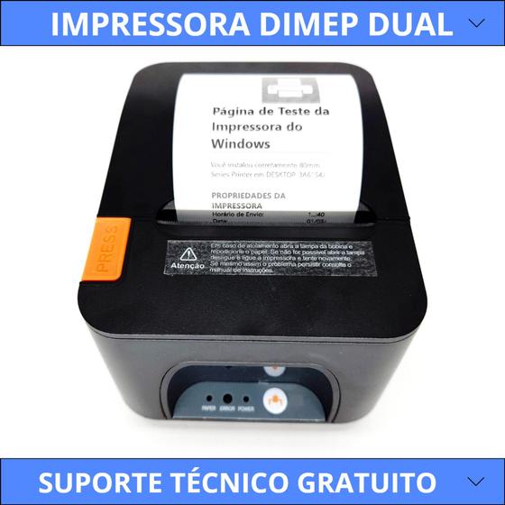 Impressora Térmica Não Fiscal Dimep D-print Dual Transferência Térmica Monocromática Usb e Ethernet Bivolt