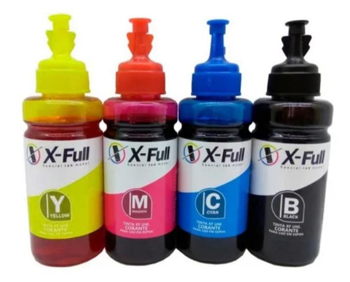 Imagem de Impressora kit 4 tinta universal x-full recarga fácil 