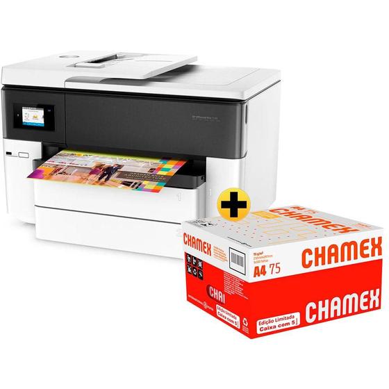 Imagem de Impressora Multifuncional A3 Officejet Pro 7740 G5J38A HP + Caixa de Sulfite Chamex A4 75g