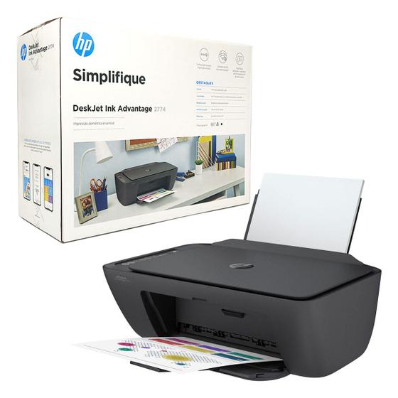 Imagem de Impressora Multifuncional HP Deskjet Ink Advantage 2774, Colorida, Wi-Fi, USB 2.0, Bivolt