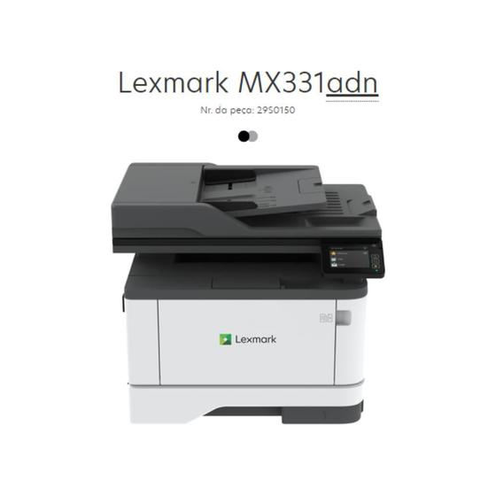 Multifuncional Lexmark Mx331adn Laser Monocromática Usb e Ethernet 110v