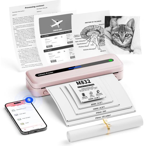 Imagem de Impressora portátil Itari M832 sem fio Bluetooth 300DPI