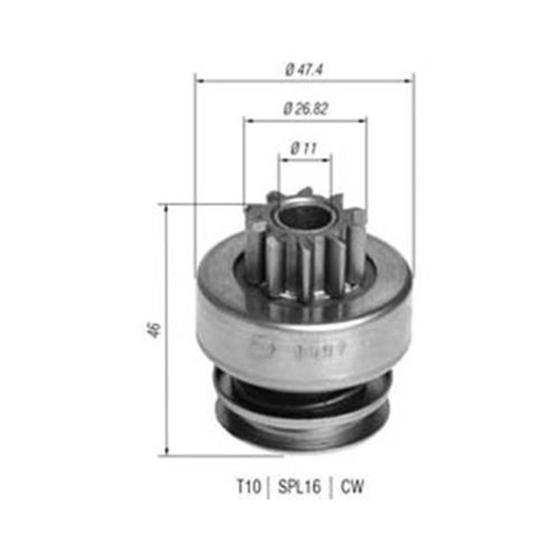 Imagem de Impulsor Partida Fiesta 1.2 1.4 1.6 16V Focus 1.4 1.6 16V Compatível 256U11000Ca