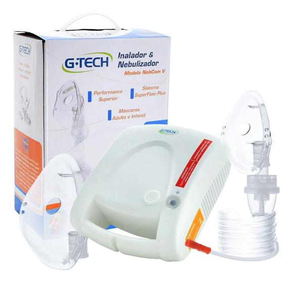 Inalador E Nebulizador Nebcom V Bivolt Branco - G-tech Imagem de Inalador E Nebulizador Nebcom V Bivolt Branco - G-tech